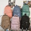 Large Capacity Schoolbag Women's Solid Color Backpack Outdoor Travel Multi-Pocket Backpack