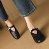 Krazing Pot Sheepskin Summer Size 40 Low Heels Women Round Toe Hollow Decoration Summer Shallow Sandals