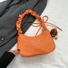 Cute Embroidered Bowknot Butterfly Shoulder Bag Women Pleated Handbag Half-moon Underarm Bag Fashion Oxford Nylon Bow Tote Bag