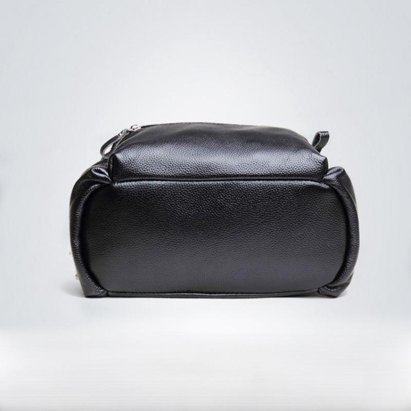 Genuine Leather Women's Shoulder-to-top Cowhide Bag Casual Classic Travel Backpack Practical Student Bag