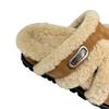 Yueyu 2025 New Lamb Wool Thick-soled Heightened One-word Fluffy Slippers for Women To Wear Versatile Casual Fluffy Shoes for Women