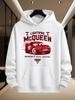 Disney Men's Hooded Sweater Car Story Series Sweatshirt Autumn and Winter Casual White Men's and Women's Top Hoodie