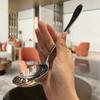 Stainless Steel Round Spoon Net Red Golden Dinner Long Handle Stirring Dessert Spoons For Kitchen Accessories Gadgets