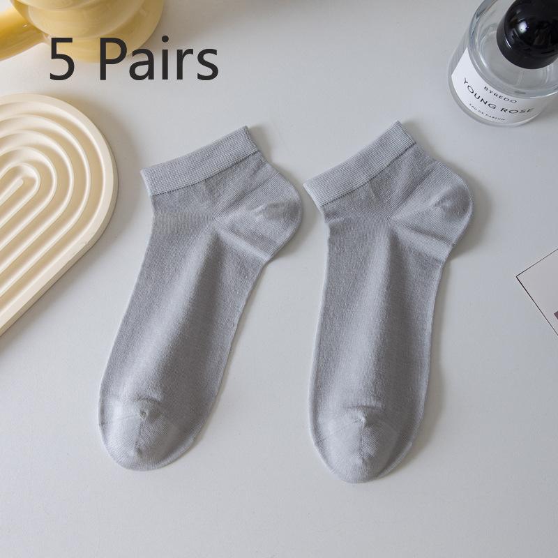 5 Pairs of Mulberry Silk Socks Women's Summer Thin Socks Sweat Absorbent Breathable Anti-pilling Anti-odour Antibacterial Boneless Socks