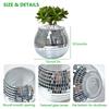 Silver Mirror Glass Flower Vase Home Decoration Disco Ball Plant Holder Plant Planting Pot  Home