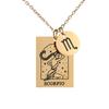 Htpwe Stainless Steel Twelve Zodiac Signs Pendant Necklace Women's Plated 18k Gold Couple Holiday Gift Necklace Party Zircon