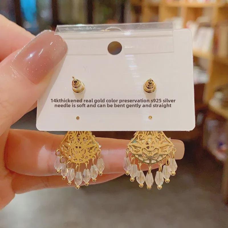 Элегантные серьги ручной работы из богемского хрусталя — ретро-этнический стиль, высококачественный универсальный дизайн