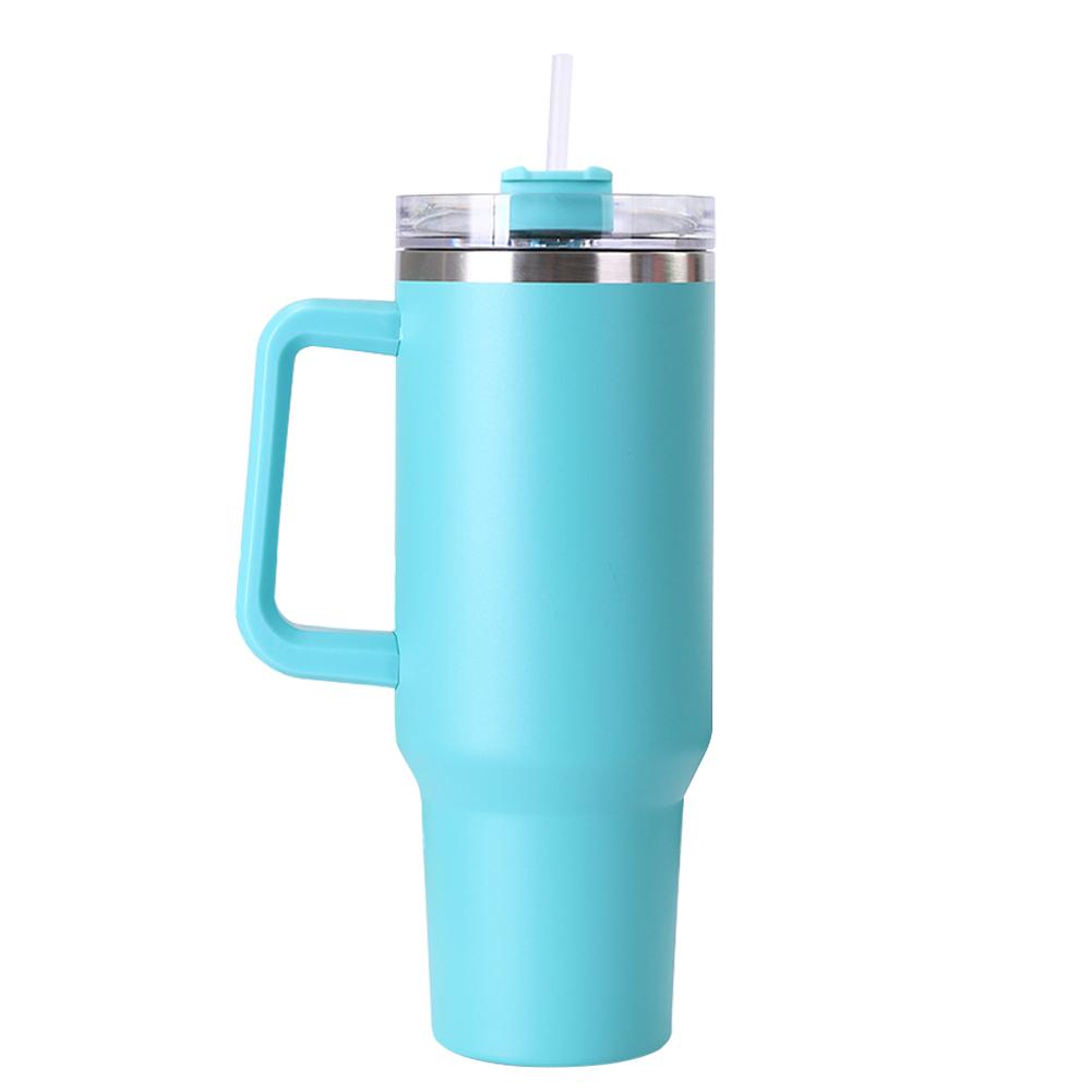 40oz Straw Insulated Tumbler with Handle Portable Water Cup Stainless Steel Vacuum Thermal Insulated Mug for Cold Hot Beverages