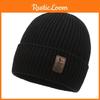 Beanie Thick Knitted Hat Winter Warmth Unisex Cap Windproof Gift Solid Color