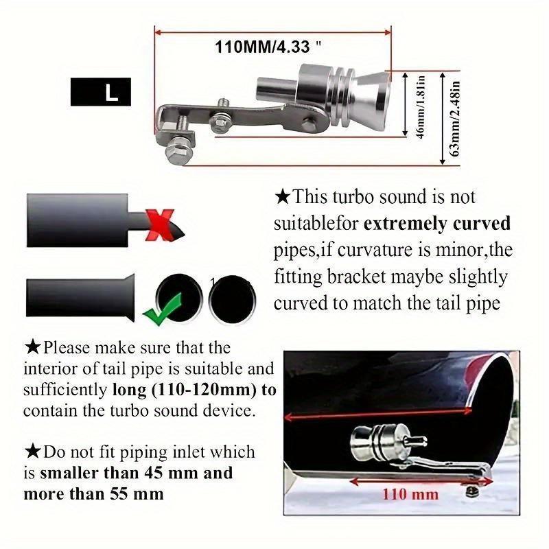 1set Universal Sound Simulator Car Turbo Sound Whistle Vehicle Refit Device, Exhaust Pipe Turbo Sound Whistle Car Turbo Muffler Motorcycle Accessories