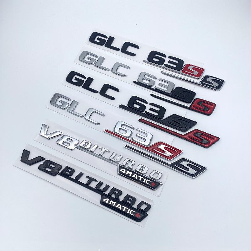 2017+ Flat ABS Trunk Emblem Badge Sticker GLC43 GLC63 GLC63s V8 Biturbo 4matic for Mercedes Benz AMG X253 Car Logo