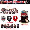 32pcs Classic Horror Movie Party Decorations Includes Banner Cake Topper Balloon
