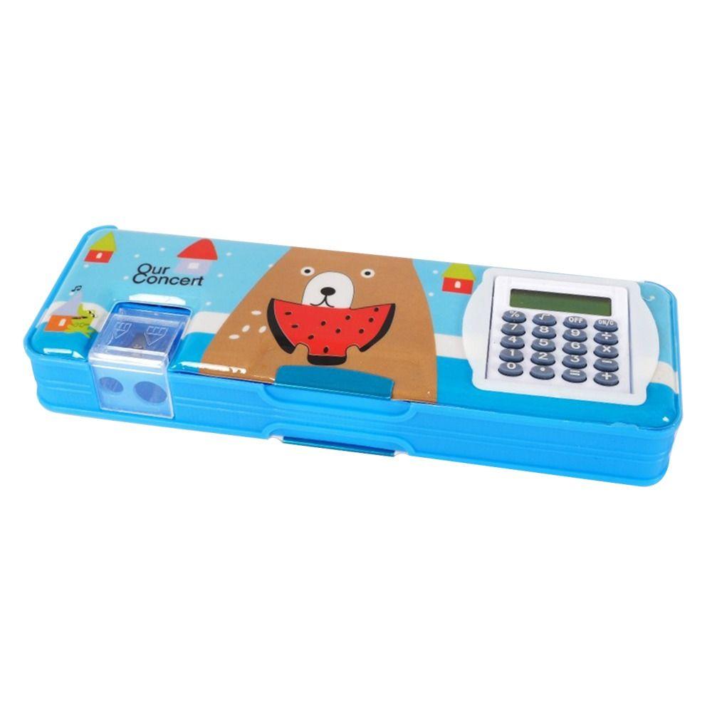 Double Layer Pencil Case Pencil Sharpener Stationery Storage Box  For Boys/Girls