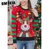Women's Fashion Casual Christmas Print Autumn Winter Long Sleeve O-Neck Loose Sweaters