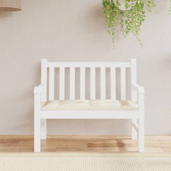 VidaXL Garden Bench Cushion, Bench Cover with String Ties, Waterproof Outdoor Cushion, Cream 100x50x7 Cm 361566