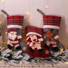 Large Plaid Christmas Stocking for Children's Gifts and Candy 