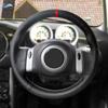 For Mini Coupe 2001-2006 Convertible 2004-2008 For Mini R50 R53 R60 Car Steering Wheel Cover Trim Black Leather with Red Strip