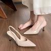 Fashion Pointed Toe Shallow Mouth One Strap Stiletto Sandals Spring New Women's Fashion Non-slip Baotou High Heels