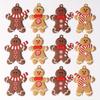 12pcs Gingerbread Haning Ornaments, Gingerman Doll Hanging Charms, Clay Figurine Ornaments for Xmas Tree, Christmas Home Decor