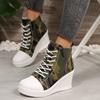 Women Sneakers Hidden Wedge Invisible Heel Canvas Shoes for Women Increased Breathable Platform Sneakers Women  De Mujer