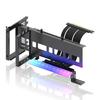 New RGB Vertical GPU Bracket Vertical Graphic Card Holder ARGB 5V 3 Pin LED Light Sync PCIe X16 Gen4 Riser Cable 90 Degree Right Angle 17cm Black Kit