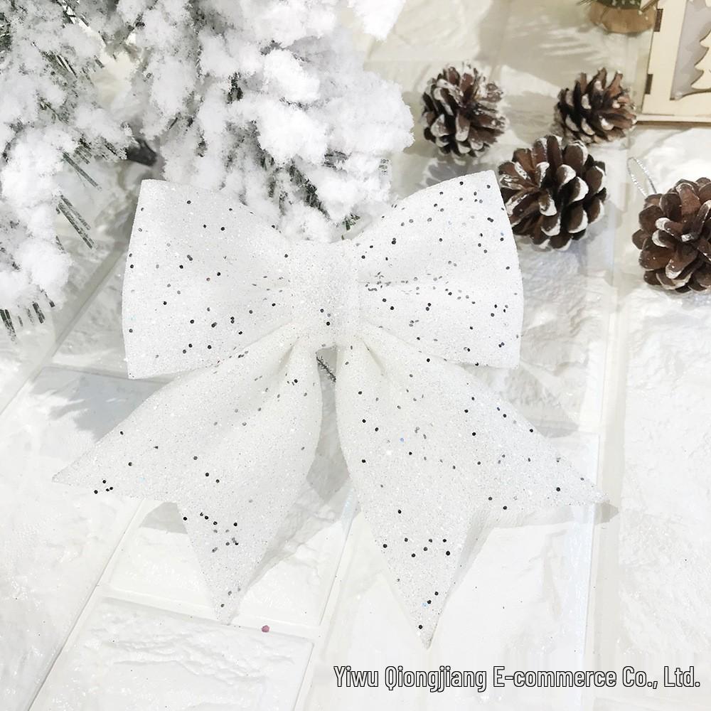 Золотой блестящий рождественский бант для витрин и украшения елки