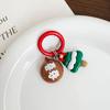 Kawaii Christmas Keychain Cartoon Santa Claus Elk Tree Snowman Pendant Key Ring Backpack Decoration Couple Friends Gifts