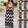 Womens Striped Long Boho Dress Lady Beach Summer Sundrss Maxi Dress Plus Size