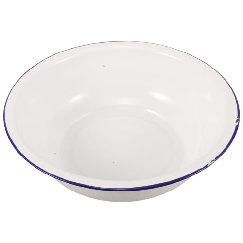 PACKOVE Enamel Footbath Basin, Foot Soaking Basin, Washing Bowl, Footbath Bucket, Foot Washing Station, Tin Tub for the Elderly, Retro White Enamel