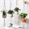 Macrame Hanging Baskets Woven Cotton Handmade Flower Basket Wall Plant Hanger Pot Indoor Bonsai Balcony Knotted Lifting Rope