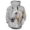 Autumn 3D Colorful Horse Graphic Printed Hoodies Fashionable Casual Sports Long Sleeved Men's Hooded Sweatshirts