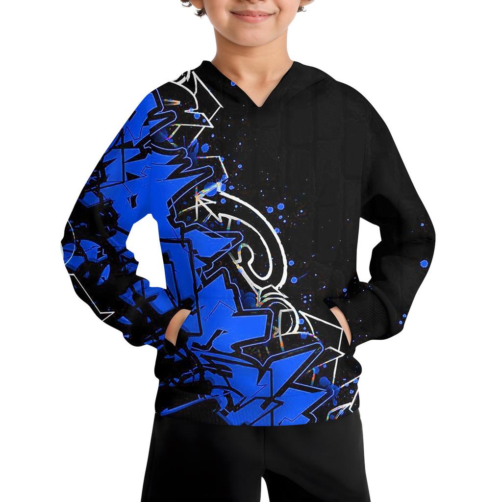 Boys Casual Fashion Long Sleeve Hooded Pocket Sweatshirt