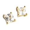 [N7251] - White Gold 'Essentiel' Gold Plated Earrings - 4 Mm
