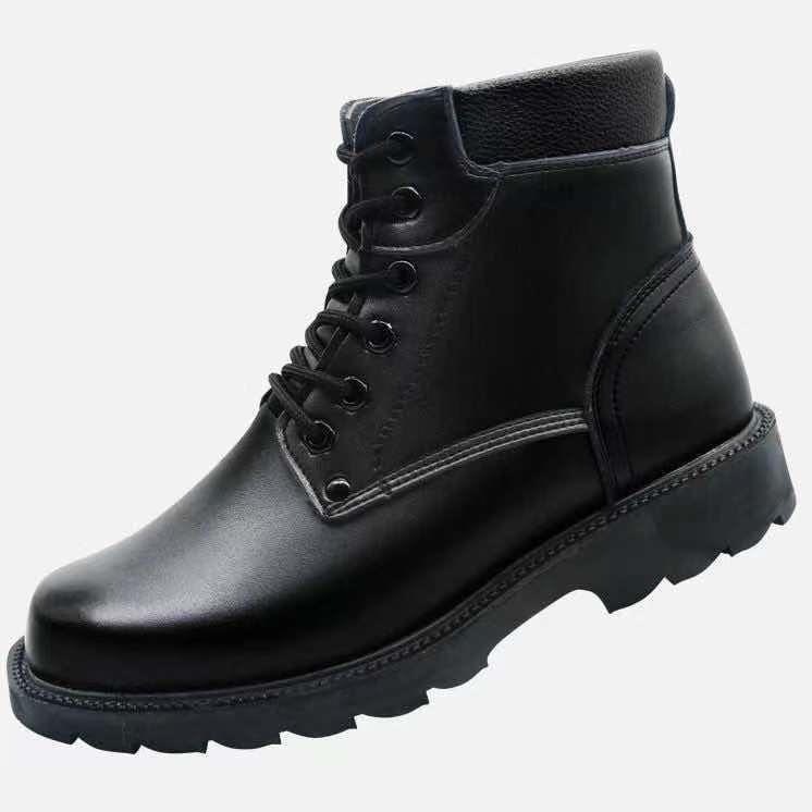 Men's Genuine Leather Winter Boots - Non-Slip, Thickened Cowhide and Wool for Cold Protection