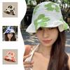 Spring and Summer Niche Designer Cotton Hand-hided Flowers Fisherman Hat Women Beach Vacation Sunbathing Hat