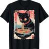 Watercolorful Cat Ramen Noodle 3d Print Mens T-shirt Japanese Anime Manga Ramen Kawaii Cat T-Shirt for Men Women Anime