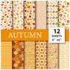12 Small Floral Cute Wind 6 Inch Hand Account Clipper Album Material Book Pumpkin Thanksgiving Background Paper
