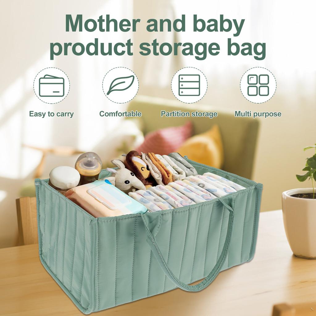 Baby Diaper Caddy Organizer Nursery Soft Felt Portable Storage Basket Shower Baby Diaper Ball Bag with Handle Hangable