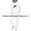 Unisex Solid Color Hooded Sweatshirt Set - Casual Spring/Autumn Two-Piece Tracksuit 2025