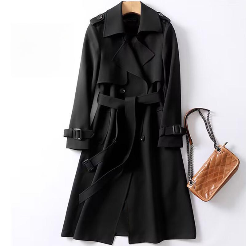 Trench Coat Women In The Long Section of The Spring and Fall New Korean Version of The Large Size Coat Over The Knee Jacket