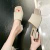 Fashion Comemore Fashion Knitted Stretch Open Toe Thick Heel Sandals Outdoor Casual Comfortable Elegant Women's Shoes Slippers Summer 40