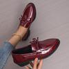 Womens Shoes Patent Leather Women Loafers British Tassel Casual Female Flat Shoes Bowknot Comfortable Small Leather Shoes