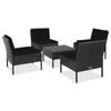 Day and Night - Day and Night 5-piece Garden Sofa Set and Black Synthetic Rattan Cushions