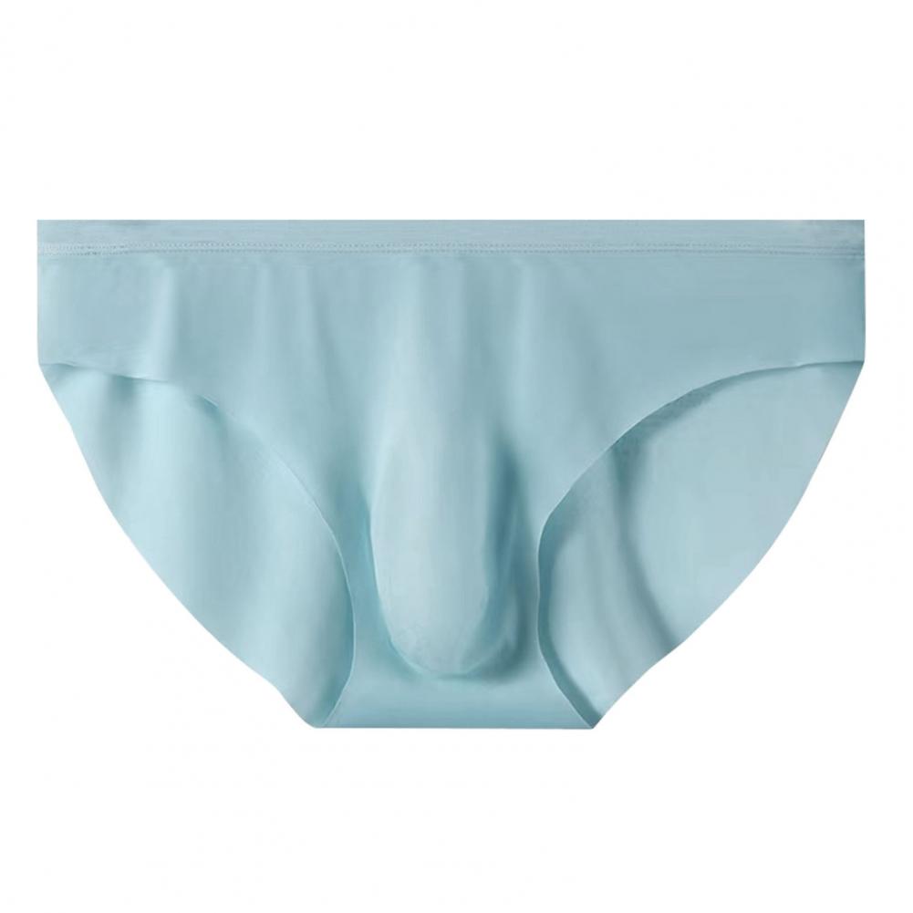 Men Seamless Ice Silk Briefs Low-rise 3D U-convex Ultra-Thin Panties Solid Color Quick Drying Underwear