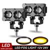 1PCS Motorcycle LED Fog Lights ATV Driving Fog Light Dual Color Work Light Bar Motorcycle Headlights Auxiliary Spotlight