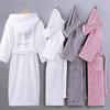 Pure Cotton Couple's Hooded Terry Bathrobe - Winter Thickened Pajamas for Men and Women
