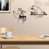 Metal Drinking Coffee Wall Decoration Modern Minimalist Abstract Black Cat Butterfly Wall Art Home Living Room Cafe Coffee Corner Wall Hanging