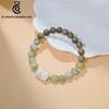 Green Sandalwood & Xiuyan Jade Beaded Bracelet - Unisex Hand Jewelry Gift
