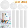 Многоярусная подставка для торта, десертная башня, многоразовая подставка для торта с 12 пластиковыми колоннами, украшение для торта на день рождения