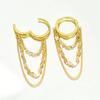 1 Pair Delicate Stainless Steel Chain Hoop Earrings For Women Girls Fashionable Daily Jewelry Gift For Her